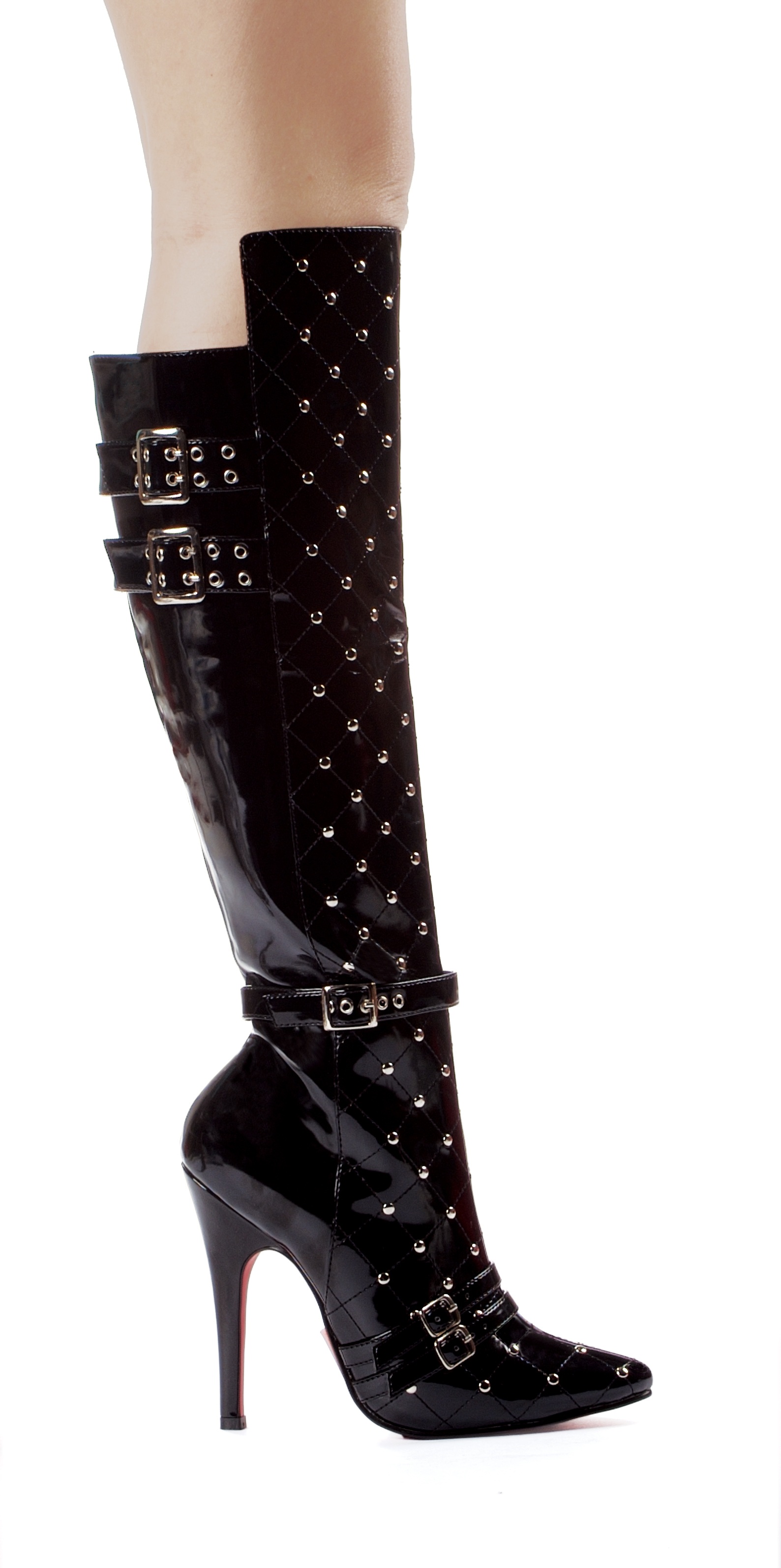 Gwen - 5 Inch Boots w-Buckle Straps and Studs